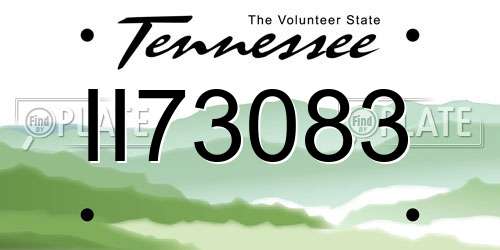 II73083 Tennessee License Plate