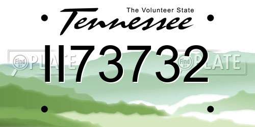 II73732 Tennessee License Plate