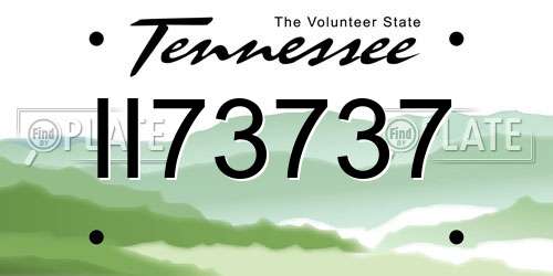 II73737 Tennessee License Plate