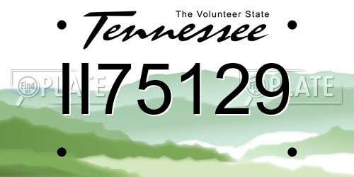 II75129 Tennessee License Plate