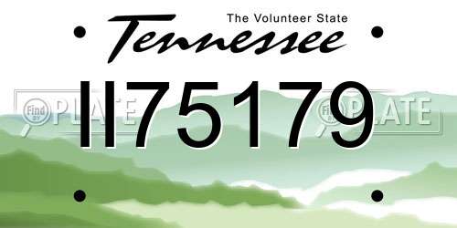 II75179 Tennessee License Plate