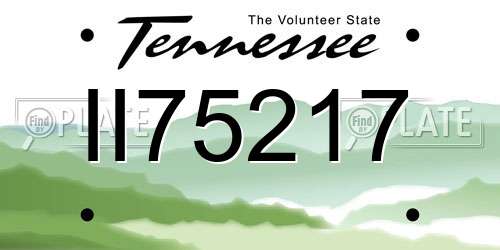 II75217 Tennessee License Plate