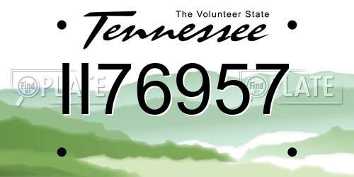 II76957 Tennessee License Plate