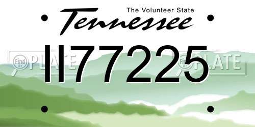 II77225 Tennessee License Plate