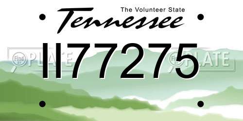 II77275 Tennessee License Plate