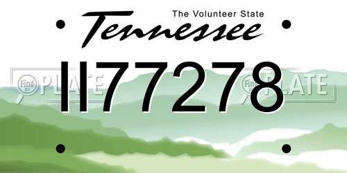 II77278 Tennessee License Plate