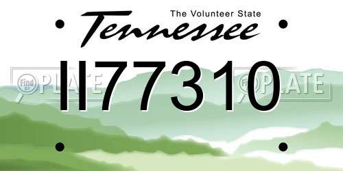 II77310 Tennessee License Plate