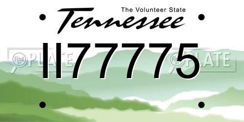 II77775 Tennessee License Plate