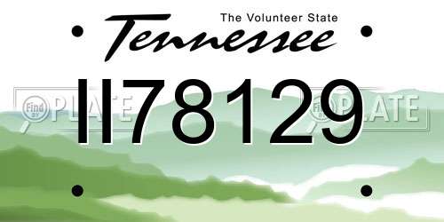 II78129 Tennessee License Plate
