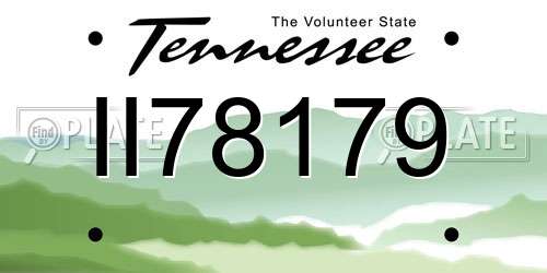 II78179 Tennessee License Plate