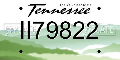 II79822 Tennessee License Plate