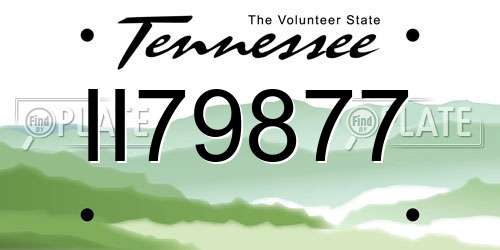 II79877 Tennessee License Plate