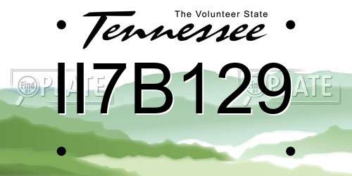 II7B129 Tennessee License Plate