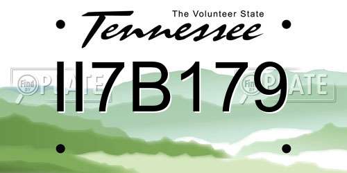 II7B179 Tennessee License Plate