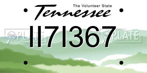 II7I367 Tennessee License Plate