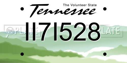 II7I528 Tennessee License Plate