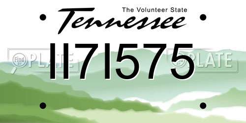 II7I575 Tennessee License Plate