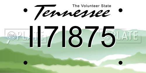 II7I875 Tennessee License Plate
