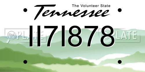 II7I878 Tennessee License Plate