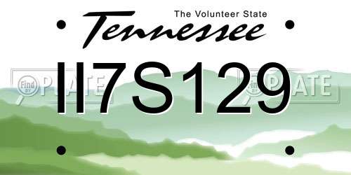II7S129 Tennessee License Plate