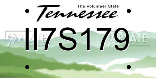 II7S179 Tennessee License Plate
