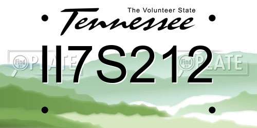 II7S212 Tennessee License Plate