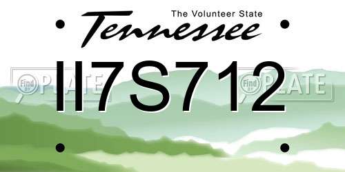II7S712 Tennessee License Plate