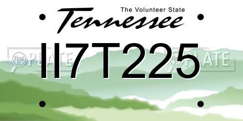 II7T225 Tennessee License Plate