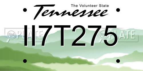 II7T275 Tennessee License Plate