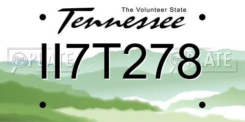 II7T278 Tennessee License Plate