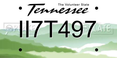 II7T497 Tennessee License Plate