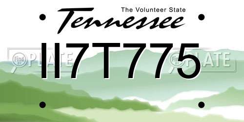 II7T775 Tennessee License Plate