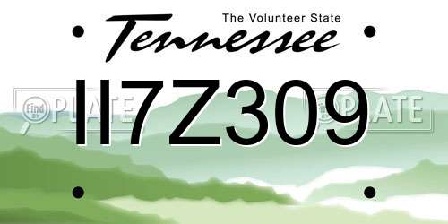 II7Z309 Tennessee License Plate