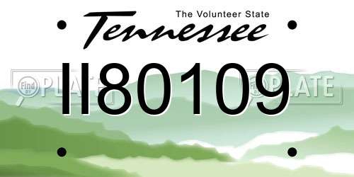 II80109 Tennessee License Plate