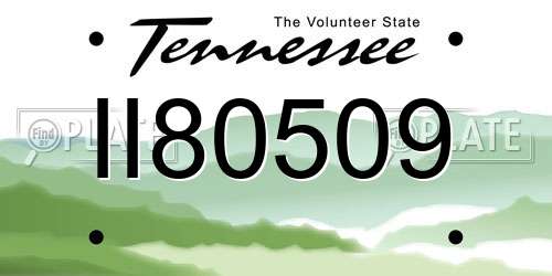 II80509 Tennessee License Plate