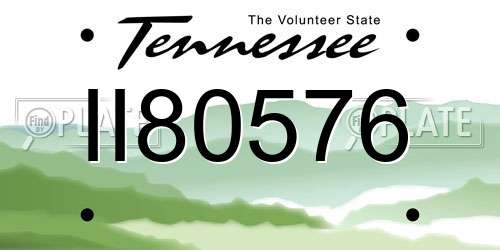 II80576 Tennessee License Plate