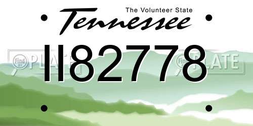 II82778 Tennessee License Plate