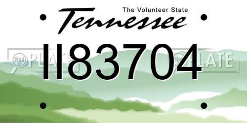 II83704 Tennessee License Plate