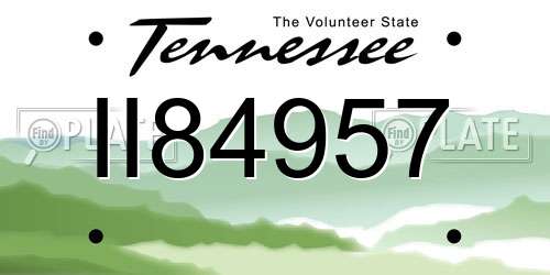 II84957 Tennessee License Plate