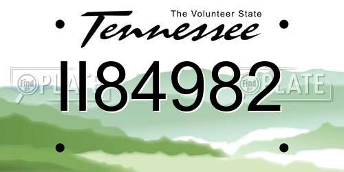 II84982 Tennessee License Plate