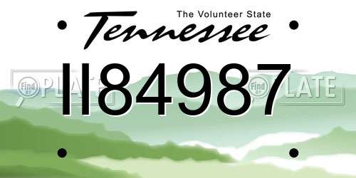II84987 Tennessee License Plate