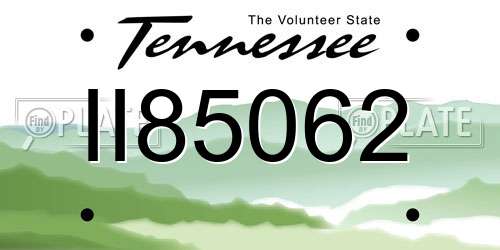 II85062 Tennessee License Plate