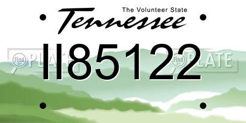II85122 Tennessee License Plate