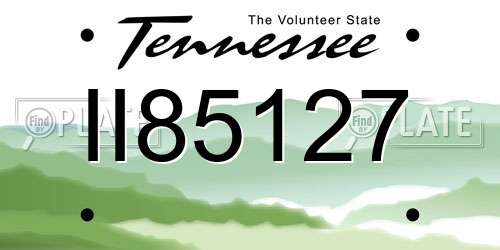 II85127 Tennessee License Plate