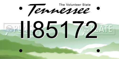 II85172 Tennessee License Plate
