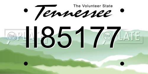 II85177 Tennessee License Plate