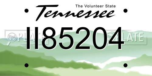 II85204 Tennessee License Plate