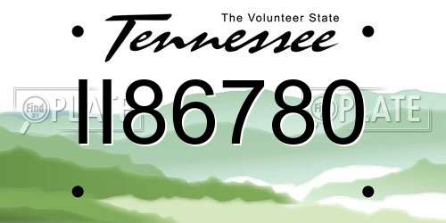 II86780 Tennessee License Plate