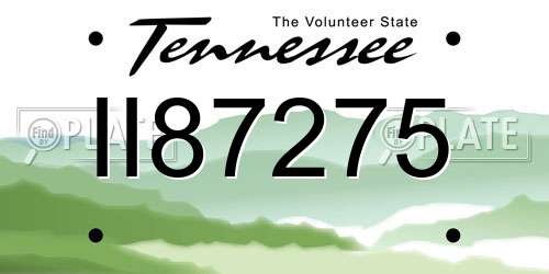 II87275 Tennessee License Plate
