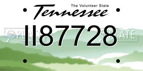 II87728 Tennessee License Plate